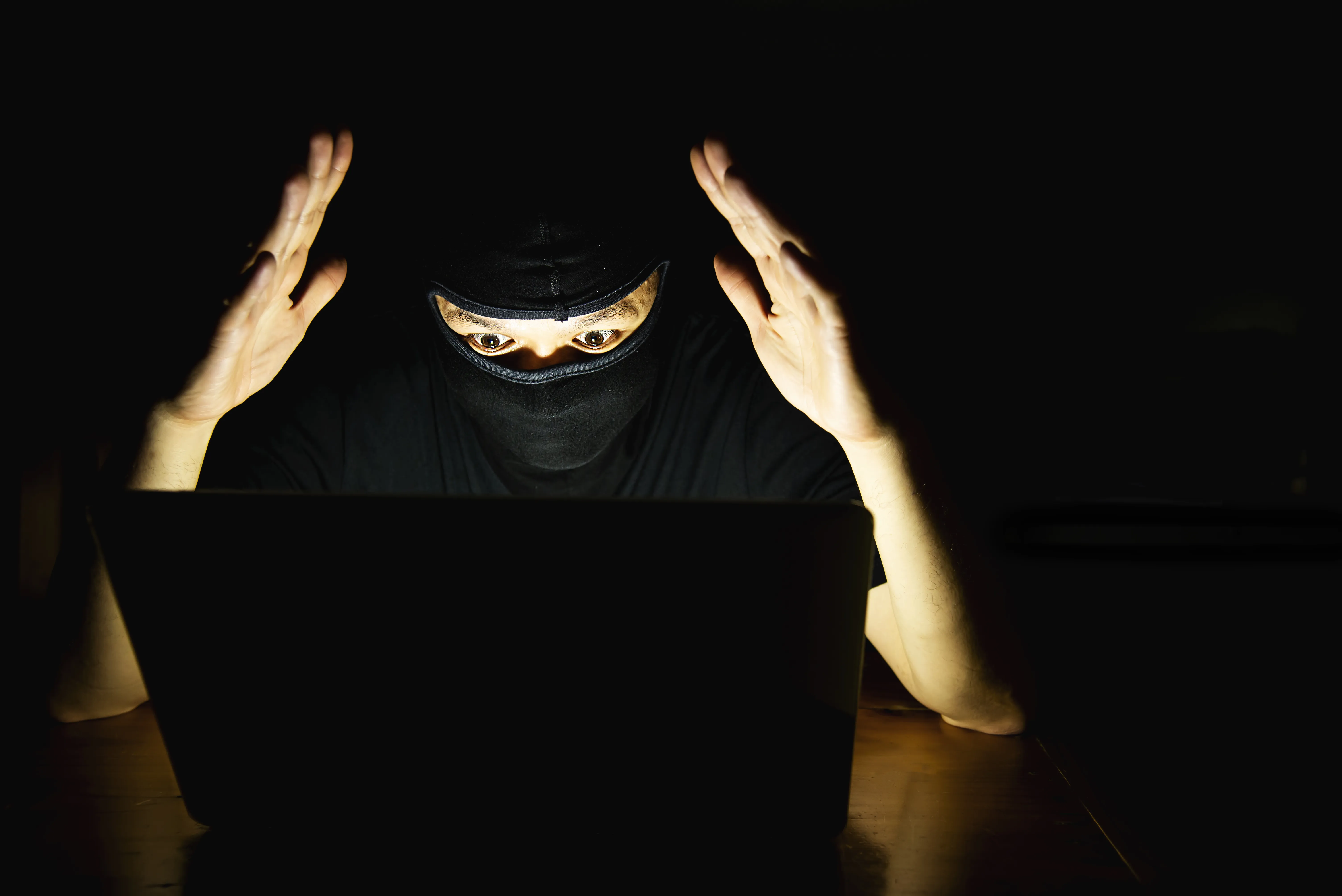 Hacker in Dark Room